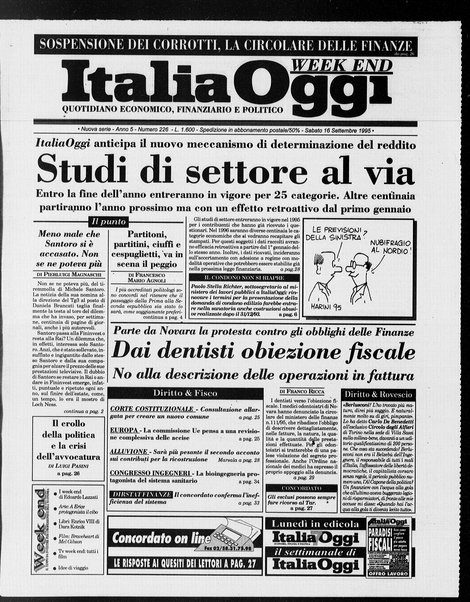 Italia oggi : quotidiano di economia finanza e politica